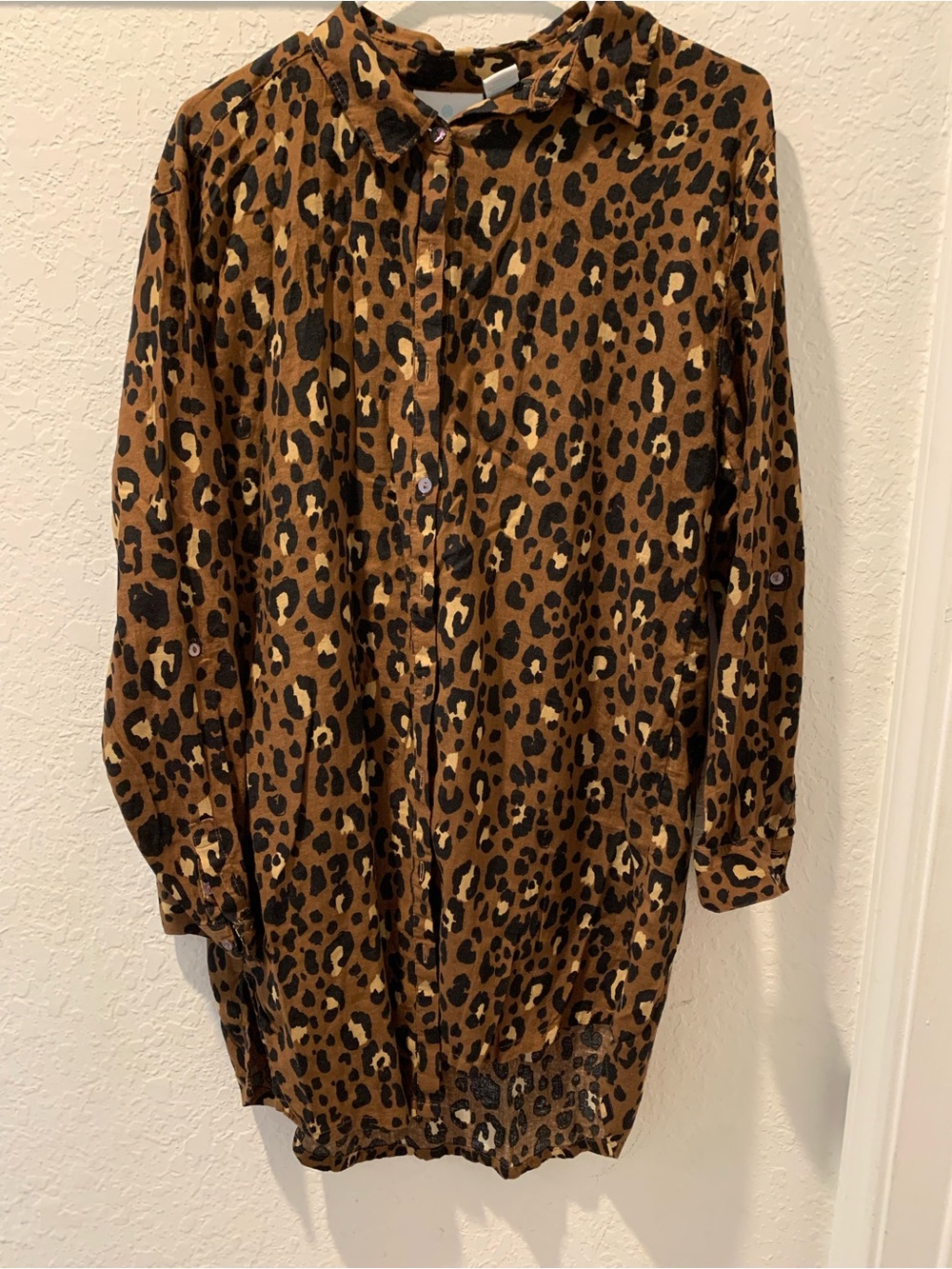 Cynthia Rowley Brown and Black Leopard Print Button-Down Shirt